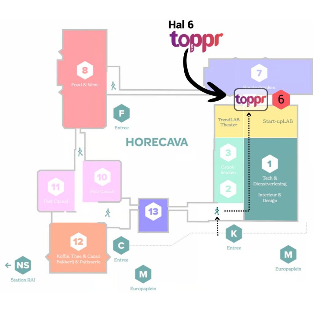 Plattegrond Horecava TOPPR plein looproute